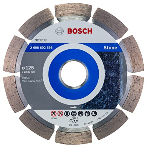 Bosch Accessories 1X Disco Diamantato Standard For Stone, Per Calcestruzzo, Pietra, Granito, Ø 125 X 22,23 1,6 10 Mm, Accessori Smeriglatrici Angolari