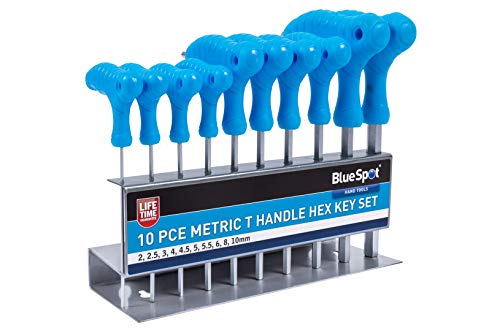 Bluespot Tools 12185 - Set Di Chiavi Esagonali Con Impugnatura A T Metrica (2-10Mm)