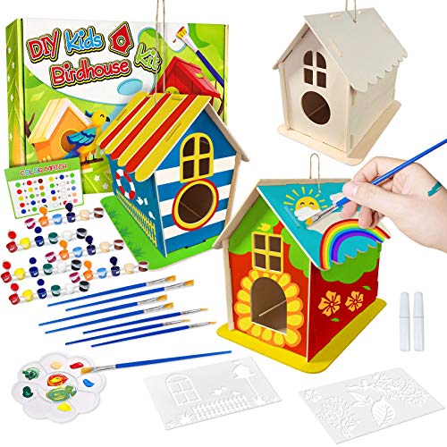 Heyzeibo Birdhouse Kit For Kids, 3 Set Super Large Bird House In Legno Making Set - Costruisci E Dipingi La Tua Casetta Per Gli Uccelli Artigianato Re