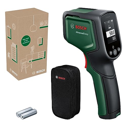 Bosch Home And Garden Termometro A Infrarossi Advancedtemp(Da -30°C A +500°C,Con Rilevamento Ponte Termico/Muffa/Display Led Per Interpretazione, Allo
