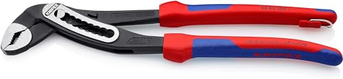 Knipex Alligator Pinza Regolabile Per Tubi E Dadi Bonderizzata Nera, Rivestiti In Materiale Bicomponente, Con Anello Di Fissaggio Incorporato Per Agga