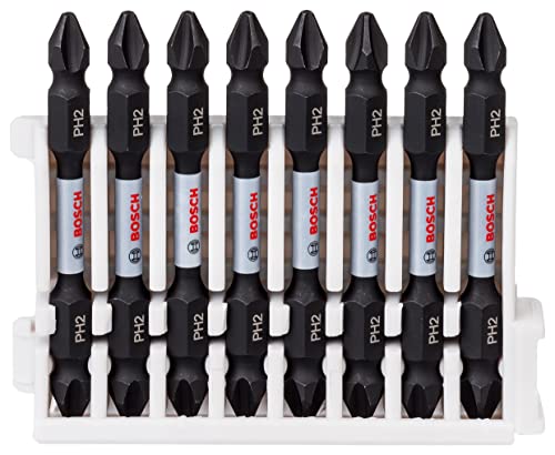 Bosch Accessories 8 Pz. Di Bit Avvitamento Doppi Set Phillips (Impact Control, X Ph2-Ph2 Bits, Lunghezza 65Mm, Pick And Click, Accessorio Avvitatore A