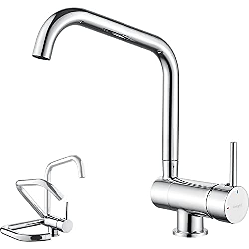 Ibergrif M22106 Rubinetto Cucina Pieghevole Rubinetto Per Lavello Girevole A 360° Rubinetto Cucina Pieghevole Sottofinestra Miscelatore Lavello Per So
