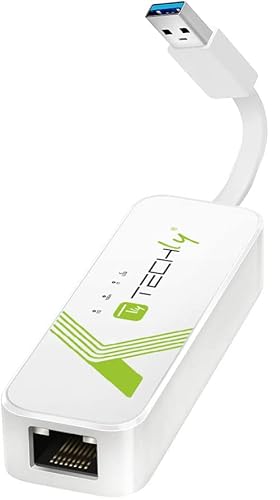 Techly 109740 Adattatore Convertitore Usb 3.0 Ethernet Gigabit Rj45 Lan Bianco
