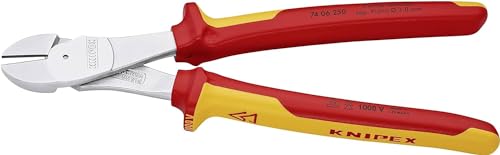Knipex Tronchese Laterale Per Meccanica Tipo Forte Cromata, Isolati Con Manici Rivestiti In Materiale Bicomponente, Collaudati Vde 250 Mm 74 06 250