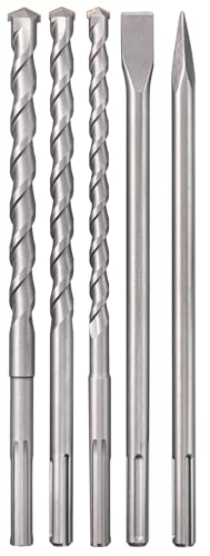 Kwb By Einhell Sds-Max - Set Di 5 Scalpelli Per Trapano E Scalpello, Adatto Per Tutti I Martelli Con Attacco Sds Max, Ø 18 – 25 Mm, Scalpello Piatto,