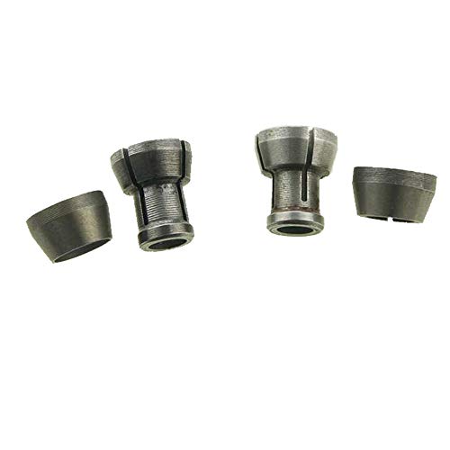Katsu Mandrini A Pinza 3/8" 1/4" 6Mm E 8Mm 4 Pezzi Adattatore Per Mandrino A Pinza, Per Katsu 101748 Trimmer Router Incisione Fresatrice Elettrica Leg