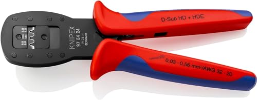 Knipex Pinza Per Mini-Connettori Crimpaggio Parallelo Brunita, Rivestiti In Materiale Bicomponente 190 Mm 97 54 24