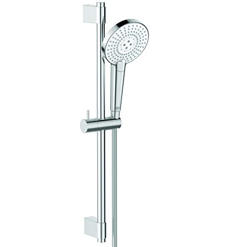 Ideal Standard B1761Aa Idealrain Evo Jet Round Asta Doccia Con Doccetta A 3 Funzioni, Asta Murale Da 600 Mm, Cromato