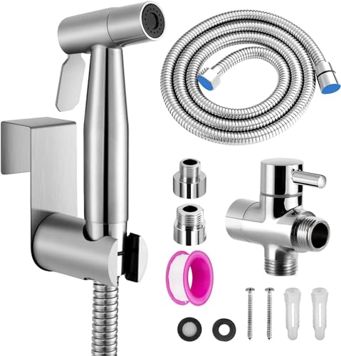 Doccetta Per Bidet, Set Doccia Bidet Per Wc, Hand Held Bidet Spruzzatore Con Tubo Flessibile 1.5M E Supporto,Per Igiene Personale E Spruzzatore Per Va