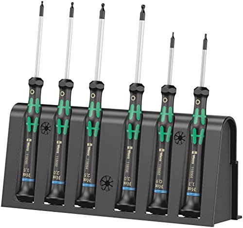 Wera, 2052/6 Assortimento Di Giraviti Per L'Elettronica + Rack, 6 Pezzi