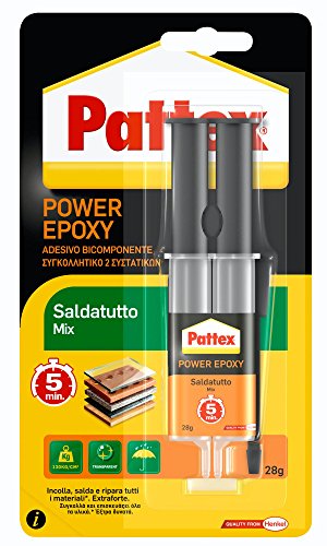 Pattex Power 'Saldatutto Mix' Bicomponente, Trasparente, Di Rapido Indurimento. Ideale Per La Saldatura Di Materiali Difficili Come Vetro, Porcellana,