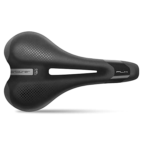 Selle Italia 8030282477247, Sella Garda 172X255Mm Lady Gel Flow-Peso: 550Gr Unisex Adulto, Nero, Taglia Unica