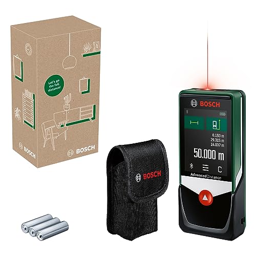 Bosch Advanceddistance 50C Distanziometro Laser (Misura Distanze Con Precisione Fino A 50 M, Display Touch, Funzioni Di Misurazione Con Assistenza Int