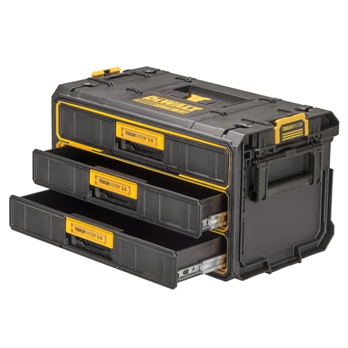 Dewalt Dwst08330-1 Unità 3 Cassetti, 3 Cassett Profondi In Abs, Compatibile Con Moduli Tough System 2.0 E 1.0