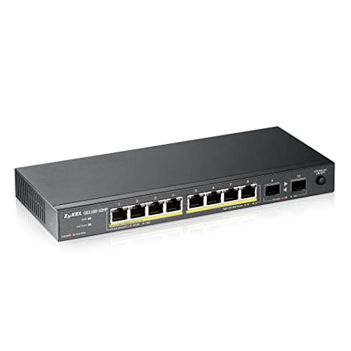 Zyxel Gs1100-10Hp. Unmanage Poe 8X Gigabit. 2X Fiber Uplink. 130 Watt Poe V3