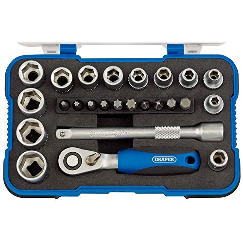Draper Bd25 M 1/10,2 Cm Centimetri. Dr. Metric Socket Set (25 Pezzi), Blu