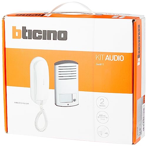 Bticino 366811 Kit Audio 2 Fili Monofamiliare Con Pulsantiera Linea 2000 Da Parete E Citofono Sprint L2, Grigio