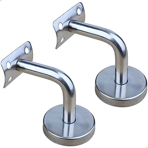 2 Supporti Per Corrimano In Acciaio Inox, Lucidati Per Il Fissaggio A Parete, Corrimano Per Supporto A Parete, Parete Interna Loft, Corrimano Anziani