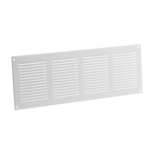 400X150Mm Griglia Di Ventilazione Con Zanzariera - Griglie D'Aerazione In Metallo - Acciaio, Bianca