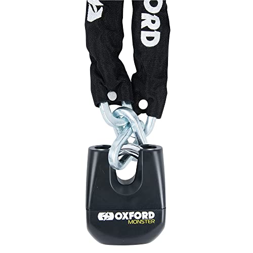 Oxford Lk803 Monster Chain & Lucchetti Moto Catena Lock, Nero