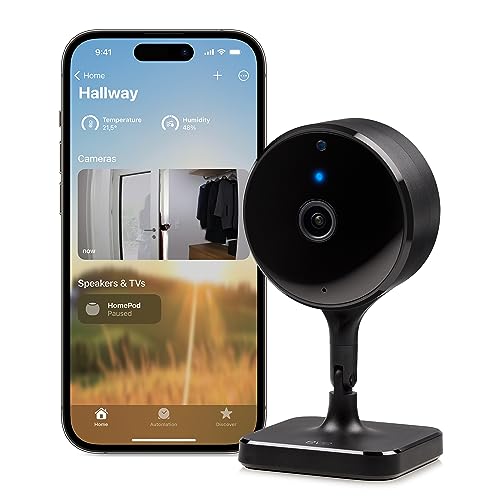 Eve Cam, Videocamera Intelligente Per Indoor, Risoluzione Di 1080P, Privacy Al 100%, Video Sicuro Di Homekit, Notifiche Su Iphone,Audio E Movimento, V