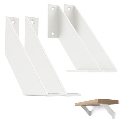 Chas Bete Staffe Per Mensole Pesanti, Reggi Mensola Da Muro, Reggimensola Bianco Per Carichi Pesanti, 20Cm 4Pezzi