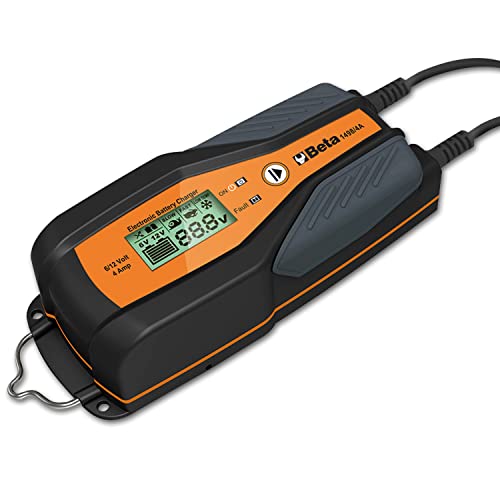 Beta - 1498/4A - Caricabatterie Auto E Moto Professionale, Caricabatterie Elettronico 6-12V, Protezione Contro Inversione Polarità, Corto Circuito E S