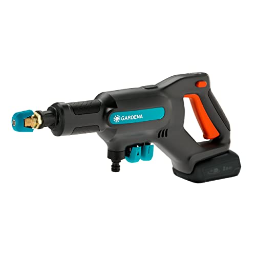 Gardena Set Idropulitrice Aquaclean Premium 24/18V P4A: Idropulitrice A Batteria Con Dotazione Completa, 3 Livelli Di Pulizia, Pressione Max. 24 Bar,