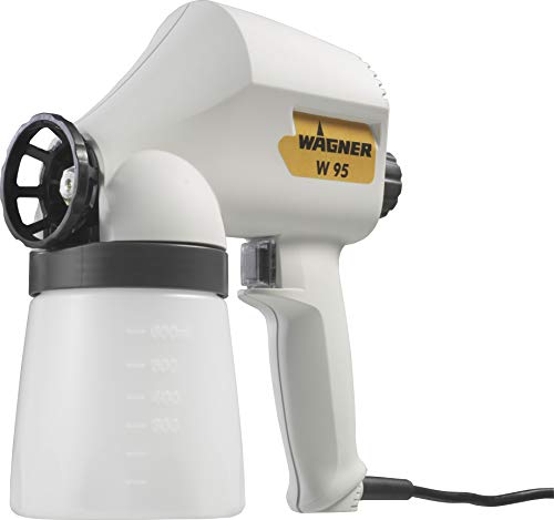 Wagner Pistola A Spruzzo W 95 Vernici A Base Di Solventi E Idrosolubili , Ambiente Interno/Esterno, Capacità 600 Ml, 10 M²-15 Min, 70 W