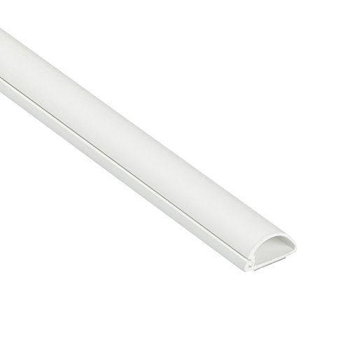 D-Line Micro+ 1M2010W, Passacavi, Canalina Passacavi, Canalina Copricavi, Canalina Passacavi Pavimento - 20 X 10 Mm - 1 M Lunghezza - Bianco