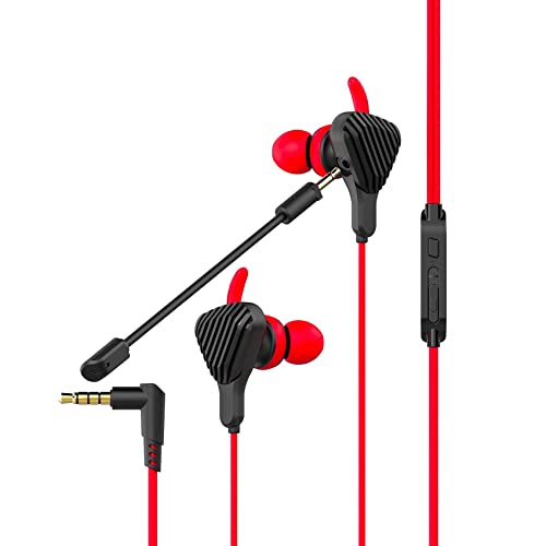 Celly Cyberwiredbk Cuffie Gaming In-Ear Con Microfono Integrato, Rimovibile E Flessibile, Telecomando Jack 3.5, Rosso E Nero