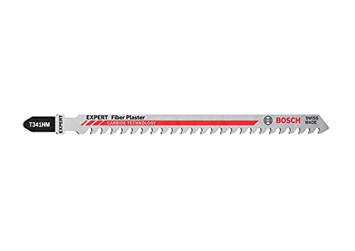 Bosch Accessories 3X Lame Per Seghetto Alternativo Expert `Fiber Plaster` T 341 Hm (Per Pannelli In Fibrocemento, Lunghezza 132 Mm, Accessorio Seghett