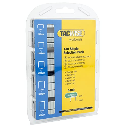 Tacwise 0350 Selezione Di Punti Galvanizzati Professionali Tipo 140 Mm Da 6 A 14Mm, Confezione Da 4400