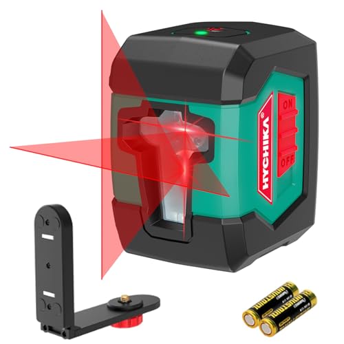Livella Laser, Laser Autolivellante Hychika 15M, Doppio Modulo Laser Commutabile Orizzontale/Verticale, Livello Laser Con Supporto, 2 Batterie Aa