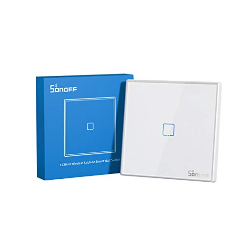 Sonoff T2Eu1C-Rf Pulsante 86 Tipo Pannello A Parete Telecomando Rf Wireless 433 Mhz Appiccicoso, Controllo A Due Vie,Nessun Cablaggio Richiesto, Batte