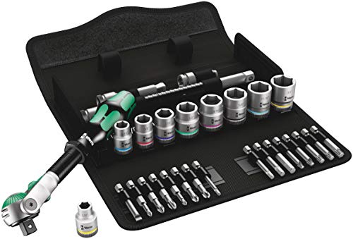 Wera, 8100 Sb 9 Kit Con Cricchetto Zyklop Speed, Attaco Da 3/8", In Pollici, 29 Pezzi