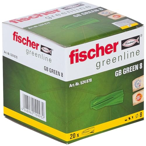 Fischer Tasselli Per Cemento Gb Green Gas 8, 20 Pezzi, 524870