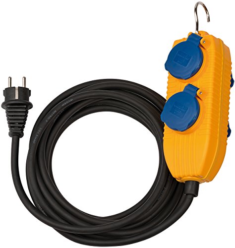 Brennenstuhl Cavo Da Cantiere Ip54 Con Powerblock (Prolunga A 4 Vie Per Esterni, Distributore Esterno Con Cavo Da 5 M)