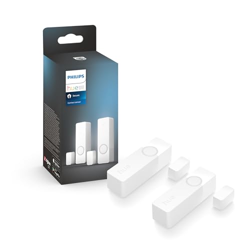 Philips Hue Secure, Sensori Di Contatto, 2 Pezzi, Installazione Wireless, Batteria Lunga Durata, Montaggio Facile, Bianco