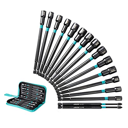 Libraton Driver Per Dado Magnetico, Set Di Driver Per Dadi Lunghi Da 6" Da 6 Pezzi, Driver Metrici E Sae Per Trapano, Punte Per Dado A Gambo Lungo, Ga