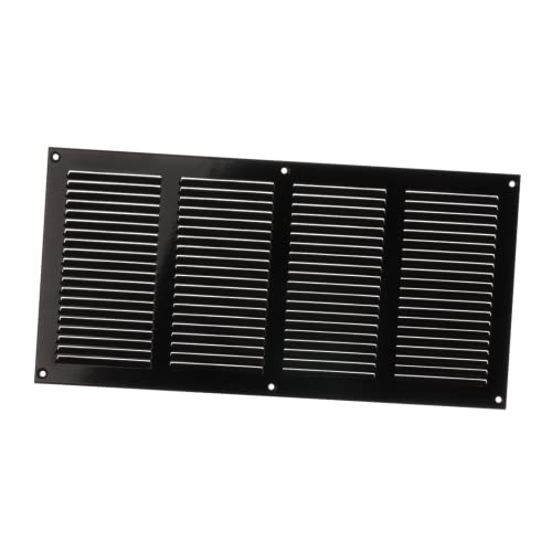 400X200Mm Griglia Di Ventilazione Con Zanzariera - Griglie D'Aerazione In Metallo - Acciaio, Nera