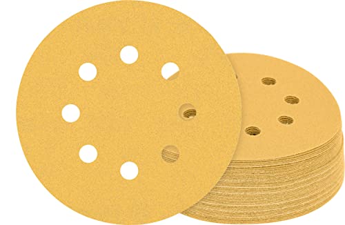 Bosch Accessories Expert C470 Carta Abrasiva Vernice E Legno Duro Per Levigatrici Rotorbitali Con 8 Fori Confezione Da 50 Unità, Giallo, Diametro 125
