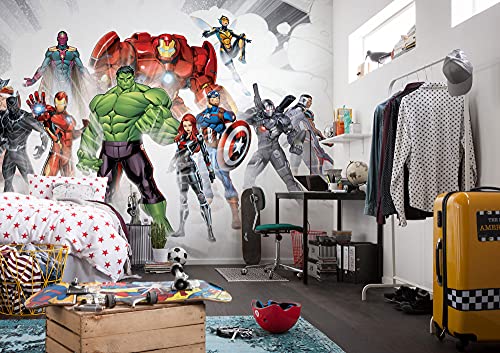 Komar Marvel Iadx10-065 - Carta Da Parati In Tessuto Non Tessuto, Motivo: Avengers Unite, Dimensioni: 500 X 280 Cm (Larghezza X Altezza), Thor, Hulk,