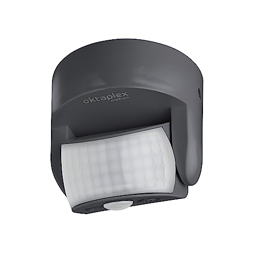 Oktaplex Bea Rivelatore Di Movimento Da Esterno Ip65 Orientabile 180° Sensore Infrarosso 12 M Portata 230V Antracite Con Sensore Crepuscolare