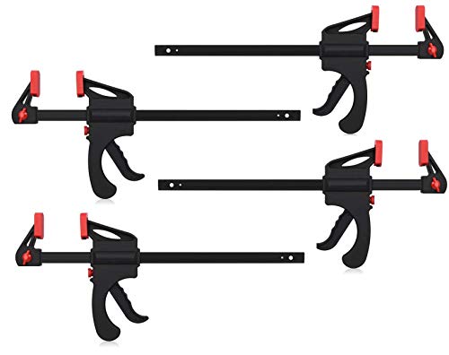 Kaheign F-Bar Morsetto Da Falegname, 4Pz Lavorazione Legno Strettoi Falegname 6Inch Clip Di Legno Falegname Strumento Grip Quick Release A Cricchetto