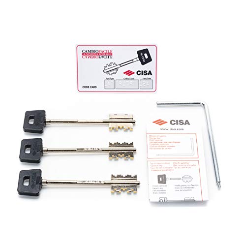 Cisa 106520601, Cofanetto 3 Chiavi Lunghe Per Serratura Ricifrabile New Cambio Facile