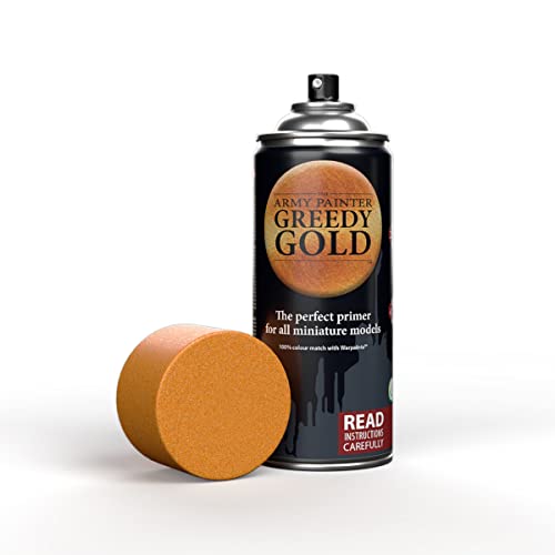 The Army Painter Color Primer Greedy Gold, 400 Ml Spray Primer Acrilico Vernice Spray Per Priming Miniatura, Gioco Di Ruolo, Giochi Da Tavolo E Wargam