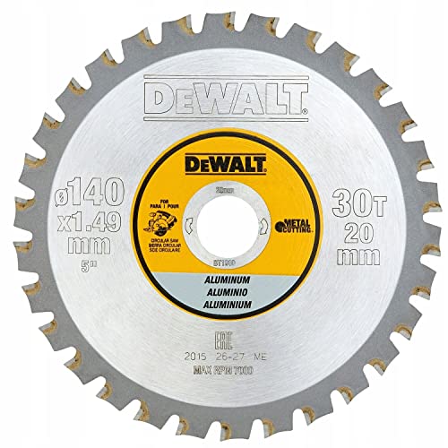 Dewalt Lame Circolari Taglio Alluminio E Metalli Non Ferrosi - Diam. 140 X 20 30 Denti Alluminio, Dt1910-Qz
