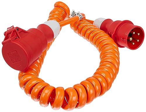 As - Schwabe 70419 Cee Cavo A Spirale Da Cantiere, Arancione, Allungabile Fino A 5 M